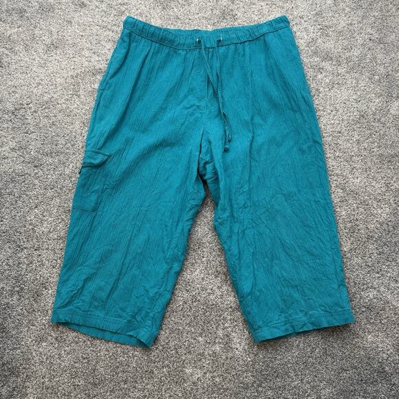 White Stag Capri Pants Plus Sz 18W/20W Stretch Comfort Pockets Coastal Grandma - Picture 1 of 11